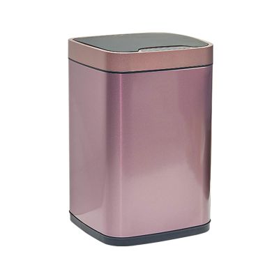 Garbage Recycling Bin Square Automatic Trash Can With Lid Stainless Steel Smart Induction Trash Can Household Bedroom Living Room Trash Can, 2.3 Gallons/3.1 Gallons Kitchen Trash Can ( Color : Purple