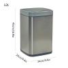 Garbage Recycling Bin Square Automatic Trash Can With Lid Stainless Steel Smart Induction Trash Can Household Bedroom Living Room Trash Can, 2.3 Gallons/3.1 Gallons Kitchen Trash Can ( Color : Purple view 2
