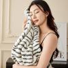 ROOMLIFE Thicked Striped Couch Cover with Tassel Black Chenille Sofa Cover Blanket for Sectional Sofa, Soft Sofa Slipcovers for L Shaped Love Seat 2-3 Cushion Couch Anti Slip Sofa Protector, 71"x150" view 3