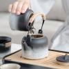APLUSH Ceramic Tea Set, Portable Adult Travel Gongfu Tea Set Modern Simple Living Room Tea Set with 6 Tea Cups,Tea Set Gift for Home,Outdoor,Business,Dark Blue 2,Blue Bag view 2