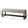 FUYAO Entrance Shoe Bench, 2 Tier Shoe Rack with Velvet Seats, Sturdy Metal Storage Bench, Large Capacity Shoe Organizer Rack for Bedroom Hallway Entryway Living Room view 2