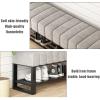 FUYAO Entrance Shoe Bench, 2 Tier Shoe Rack with Velvet Seats, Sturdy Metal Storage Bench, Large Capacity Shoe Organizer Rack for Bedroom Hallway Entryway Living Room view 4