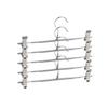 Ciieeo 5pcs Non- Pants Hanger with Clips Space Saving Clothing Rack for Skirts Trousers and More Grey Design for Home and Retail Use view 1