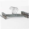 Ciieeo 5pcs Non- Pants Hanger with Clips Space Saving Clothing Rack for Skirts Trousers and More Grey Design for Home and Retail Use view 3