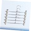 Ciieeo 5pcs Non- Pants Hanger with Clips Space Saving Clothing Rack for Skirts Trousers and More Grey Design for Home and Retail Use view 4