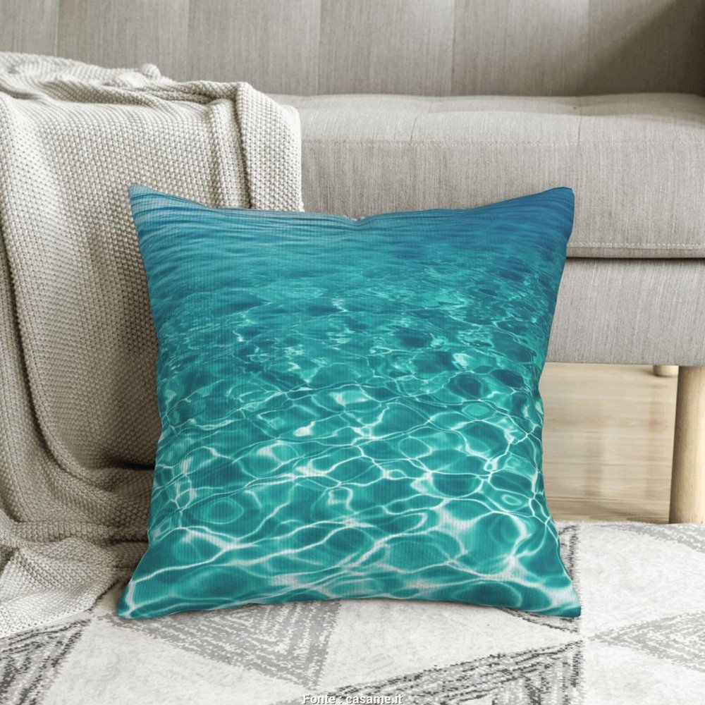RLDOBOFE Blue Aqua Pool Water Print Decorative Throw Pillow Covers Corduroy Cushion Covers Soft Throw Pillow Case Sofa Pillow Case Square Cushion Case for Living Room Bed Couch Car Home Decor 18"x18"