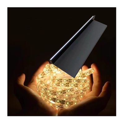GRRICEPL Aluminum Alloy Shelves in Luminous LED Lights, Floating Wall Mounted Display Shelves, Shelves for Wall Storage, Display Case, Bookshelf, Wall Decor (Color : Black, Size : 120x20cm)