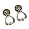 Golden Zinc Alloy Ring Pull Knobs, Extra Thick 2 Piece Cabinet Hardware view 1