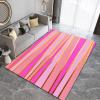 2x4 Runner Rugs Cute Pink and Purple Stripes Fit Under Door Rugs for Entryway, High-Grade Gold Foil Lines Kitchen Runner Rug Soft Non Slip Washable for Sink Entryway Hallways Indoor view 2