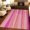 2x4 Runner Rugs Cute Pink and Purple Stripes Fit Under Door Rugs for Entryway, High-Grade Gold Foil Lines Kitchen Runner Rug Soft Non Slip Washable for Sink Entryway Hallways Indoor view 3