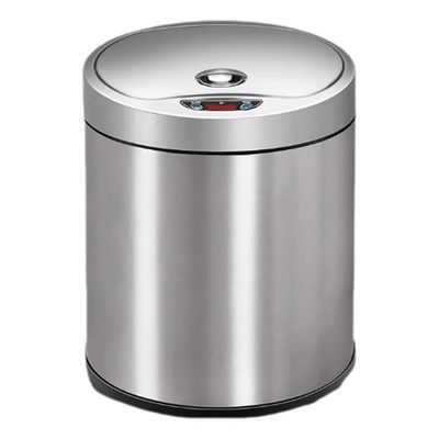 SKipdr Kitchen Trash Can for Bathroom Bedroom Home Office Automatic Touch Free High-Capacity Garbage Can with Lid Brushed Stainless Steel (Color : B, Size : L)
