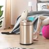 SKipdr Kitchen Trash Can for Bathroom Bedroom Home Office Automatic Touch Free High-Capacity Garbage Can with Lid Brushed Stainless Steel (Color : B, Size : L) view 3