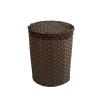 SYALEO Round Laundry Hamper w/Lid & Removable Liner Handwoven Imitation Rattan Laundry Basket PP Dirty Clothes Toy Storage Basket for Living Room view 1