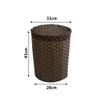 SYALEO Round Laundry Hamper w/Lid & Removable Liner Handwoven Imitation Rattan Laundry Basket PP Dirty Clothes Toy Storage Basket for Living Room view 2