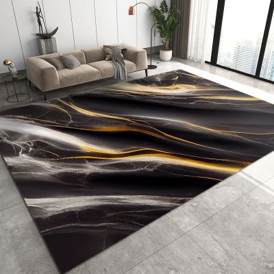 2x4 Runner Rugs Stylish Marble Texture Fit Under Door Rugs for Entryway, Abstract Black Gold Kitchen Runner Rug Soft Non Slip Washable for Sink Entryway Hallways Indoor