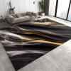 2x4 Runner Rugs Stylish Marble Texture Fit Under Door Rugs for Entryway, Abstract Black Gold Kitchen Runner Rug Soft Non Slip Washable for Sink Entryway Hallways Indoor view 1