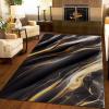 2x4 Runner Rugs Stylish Marble Texture Fit Under Door Rugs for Entryway, Abstract Black Gold Kitchen Runner Rug Soft Non Slip Washable for Sink Entryway Hallways Indoor view 3