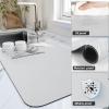 HotLive Dish Drying Mat for Kitchen Counter, Heat Resistant Drainer Mats with Non-slip Rubber Backed, Hide Stain Kitchen Super Absorbent Draining Mat, Easy to Clean Dish Rack Pad, Light Grey 18"x32" view 3