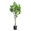 Roedax Artificial Tree Lemon Tree Artificial Trees Realistic Fake Tree Potted Indoor Artificial Plant Decorative Faux Plant with Solid Wood Trunk Beautiful view 1