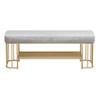Upholstered Shoe Bench 2 Tier Shoe Rack Entryway Ottoman Bench for Living Room Metal Frame Shoe Rack Bench Elegant Storage Solution view 1