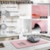 HotLive Dish Drying Mat for Kitchen Counter, Heat Resistant Drainer Mats with Non-slip Rubber Backed, Hide Stain Kitchen Super Absorbent Draining Mat, Easy to Clean Dish Rack Pad, Pink 16"x18" view 4