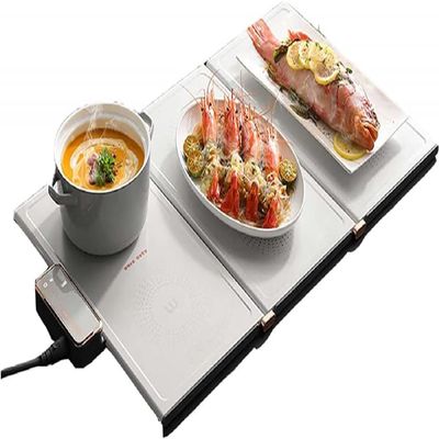CBLdF Foldable Warming Tray,hot Tray Food Warmer Electric 24H-Timer Portable Food Heating Silicone Pad with Handle for Warming Dishes/Tea/Milk/Wine/Thawing Food