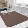 HotLive Dish Drying Mat for Kitchen Counter, Heat Resistant Drainer Mats with Non-slip Rubber Backed, Hide Stain Kitchen Super Absorbent Draining Mat, Easy to Clean Dish Rack Pad, Brown 18"x28" view 1