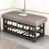 FUYAO Metal Shoe Storage Bench for Small Spaces - Entrance Bench with Shoe Rack, Hallway Bench with Storage and Seating for Organizing view 1