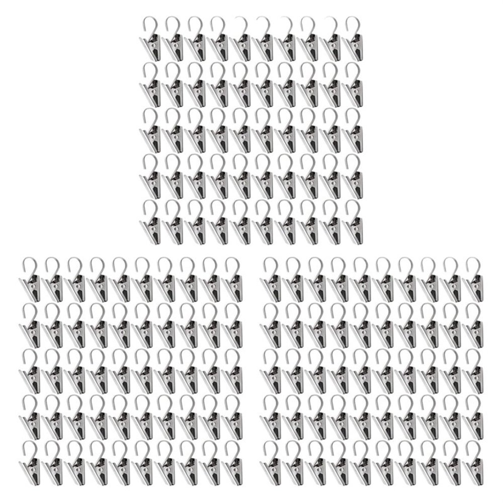 FUGGY Stainless Steel Curtain Clips with Hooks 50 PCS for Curtains Photo Home Decor Outdoor Party Cable Holder
