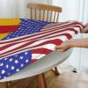 AMAZWI American Spain Flag Round Fitted Tablecloth,Table Cover with Elastic Edge,Waterproof Table Cloth for Party Picnic view 2