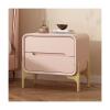 JITEM Modern Nightstand Wooden Hidden 2 Drawer Bedside Table w/Solid Wood Feets Microfiber Leather End Side Table MDF Night Stand Bedroom Cabinet view 1
