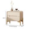 JITEM Modern Nightstand Wooden Hidden 2 Drawer Bedside Table w/Solid Wood Feets Microfiber Leather End Side Table MDF Night Stand Bedroom Cabinet view 2