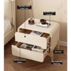 JITEM Modern Nightstand Wooden Hidden 2 Drawer Bedside Table w/Solid Wood Feets Microfiber Leather End Side Table MDF Night Stand Bedroom Cabinet view 3