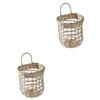 Zerodeko 2pcs Elegant Rattan Baskets Woven Storage Baskets for Fruit Decorative for Home Balcony Flower Holder Wall-mounted Decor view 1