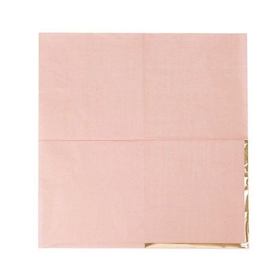 50 Dusty Rose Pastel Gold Trim 2 Ply Dinner Cocktail Paper Napkins Wedding Party Events Receptions Catering Decorations Supplies