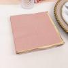 50 Dusty Rose Pastel Gold Trim 2 Ply Dinner Cocktail Paper Napkins Wedding Party Events Receptions Catering Decorations Supplies view 3