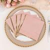 50 Dusty Rose Pastel Gold Trim 2 Ply Dinner Cocktail Paper Napkins Wedding Party Events Receptions Catering Decorations Supplies view 4