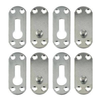 GAJUST 4 Sets Furniture Wood Bed Hinge Connector Invisible Bed Hanging Buckle Hook Bed Connection Fastener Bracket Hardware Accessories