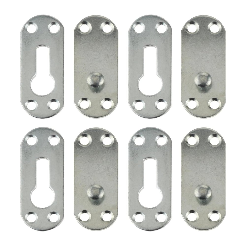 GAJUST 4 Sets Furniture Wood Bed Hinge Connector Invisible Bed Hanging Buckle Hook Bed Connection Fastener Bracket Hardware Accessories