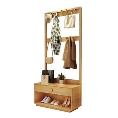 Coat Rack Freestanding Shoe Rack for Front Door Entrance Entryway Hall Tree with Bench and Shoe Storage, Upholstered Shoe Storage Bench with Slide, Wooden Coat Rack with Bench Shelf Hooks (Color : Na