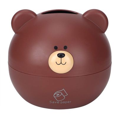 Gavigain Cute Tissue Holder, Cartoon Tissue Cube Holder Household Cartoon Bear Tissue Box Cover Tissue Storage Box Paper Towel Dispenser Case for Kitchen Hotel (Brown)