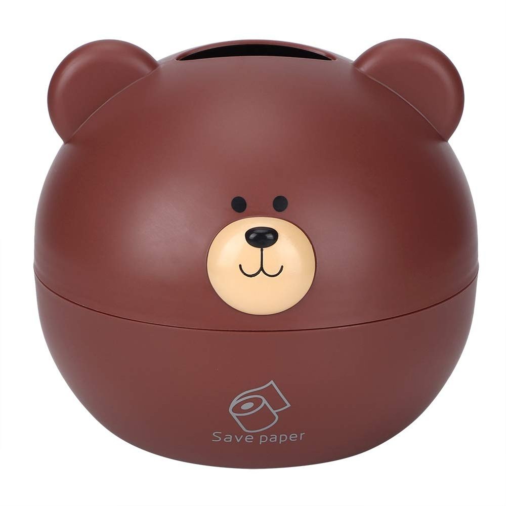 Gavigain Cute Tissue Holder, Cartoon Tissue Cube Holder Household Cartoon Bear Tissue Box Cover Tissue Storage Box Paper Towel Dispenser Case for Kitchen Hotel (Brown)