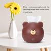 Gavigain Cute Tissue Holder, Cartoon Tissue Cube Holder Household Cartoon Bear Tissue Box Cover Tissue Storage Box Paper Towel Dispenser Case for Kitchen Hotel (Brown) view 2