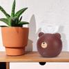 Gavigain Cute Tissue Holder, Cartoon Tissue Cube Holder Household Cartoon Bear Tissue Box Cover Tissue Storage Box Paper Towel Dispenser Case for Kitchen Hotel (Brown) view 3