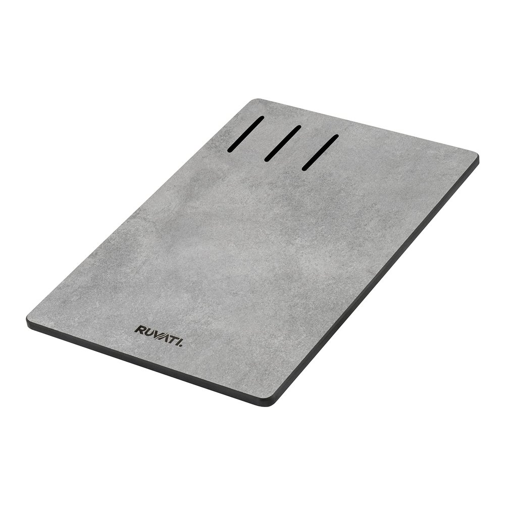 Ruvati 17 x 11 inch Textured Concrete Finish Cutting Board for Ruvati Workstation Sinks RVA1217CR