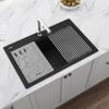 Ruvati 17 x 11 inch Textured Concrete Finish Cutting Board for Ruvati Workstation Sinks  RVA1217CR view 4