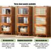 MAAOBR Display Cabinet with Acrylic Door, 2/3/4 Tier Bamboo Curio Cabinet for Collectibles, Figures & Books, Modern Display Shelf Bookcase for Living Room Bedroom(C,4th Floor) view 2