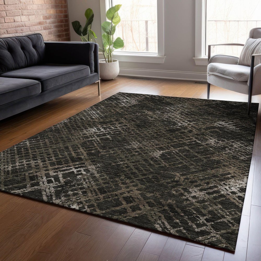 Addison Rugs Chantille ACN825 Brown 10' x 14' Indoor/Outdoor, Machine Washable, Easy Clean, Non Shedding, Bedroom, Living Room, Dining Room, Kitchen, Patio Rug