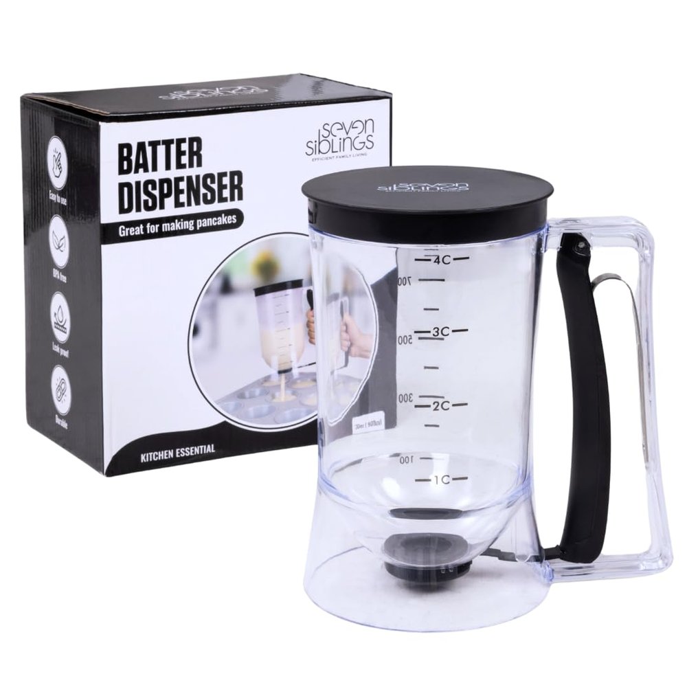 Batter Dispenser with Squeeze Handle - Pancake Batter Dispenser, Pancake Dispenser for Better, Cupcake Batter Dispenser, Pancake Pourer Dispenser, Pancake Mix Dispenser, Waffle Batter Dispenser