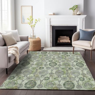 Addison Rugs Chantille ACN821 Green 8' x 10' Indoor/Outdoor, Machine Washable, Easy Clean, Non Shedding, Bedroom, Living Room, Dining Room, Kitchen, Patio Rug